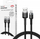 Kabllo karikues Feegar Evolution, USB A në Lightning, 1m 2.4A, i zi