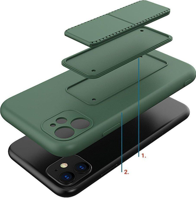 Këllëf telefoni Wozinsky Kickstand për Samsung Galaxy A22 5G, silikon i butë, me mbajtëse, gri