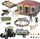 Set loje fermë Maksik Farm Set, shtëpi fermeri, 5 figurina, shumëngjyrësh