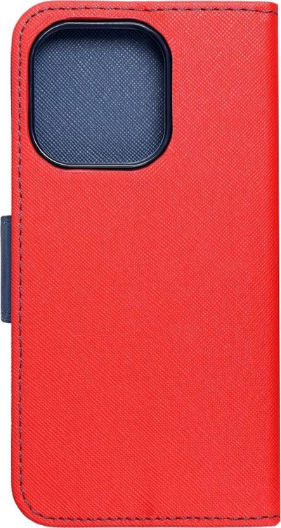 Kapak libri OEM Fancy Book për iPhone 14 Pro, me xhepa për karta, i kuq dhe blu e errët