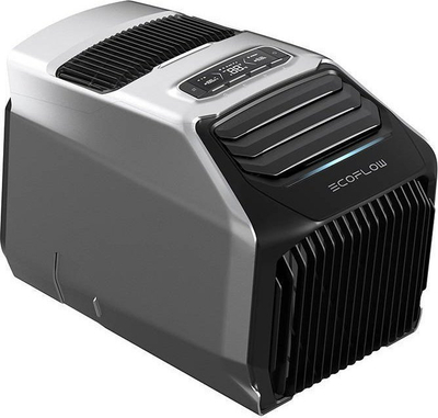 Kondicioner portativ EcoFlow Wave 2, ftoh shpejt, lidhet me bateri portabël, gri me të zezë