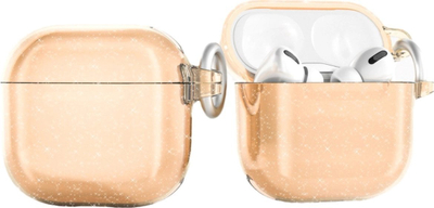 Mbulesë kufjesh Hurtel Glitter Case për AirPods 4, me dorezë, gold