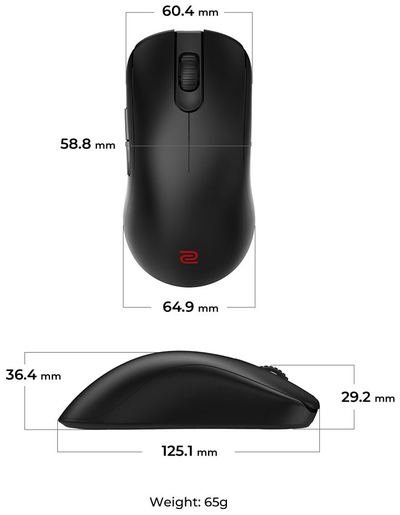 Глувче Zowie FK2-DW 4K Wireless, црно