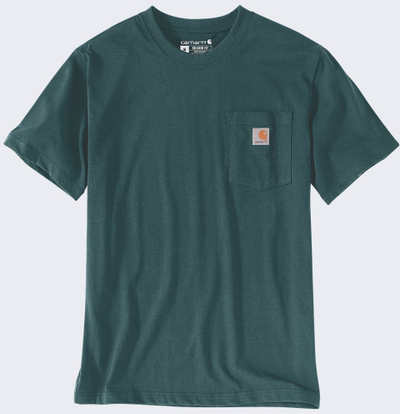 Bluzë burra Carhartt Workwear K87 Pocket, pambuk, madhësia XS, jeshile e errët