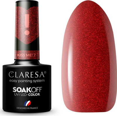 Llak xhel për thonj Claresa SoakOff UV LED Color Kiss Me, 5 g, rozë