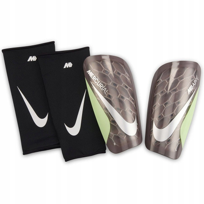 Mbrojtëse kërciri Nike Mercurial Lite KM, futboll, unisex, gri me jeshile