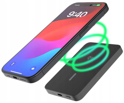 Powerbank FIXED MagZen 5 Crystal Qi2, 5000mAh, MagSafe, црна