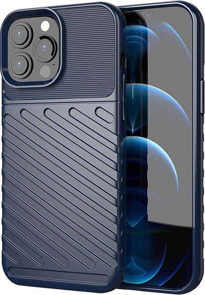 Mbrojtëse telefoni Hurtel Thunder Case, TPU i butë e fleksibël, për iPhone 13 Pro Max, blu e errët