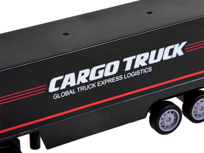 Lodër kamion TIR Cargo Truck RC0566, telekomandë 27 MHz, bateri me karikim USB, i zi