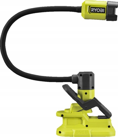 Dritë punë LED Ryobi 18V ONE+, portative, me kapëse, e gjelbër