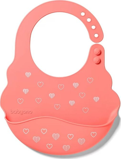 Gjoks përparëse silikoni Babyono 829/04-BIB, rozë