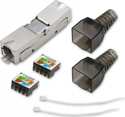 Приклучок RJ45 Qoltec 54540, CAT6 STP, без алат, сив