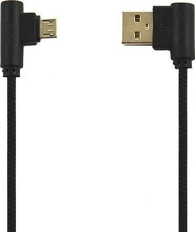 Kabllo USB VEGA Micro, najlon 1m, konektor i këndshëm, i zi