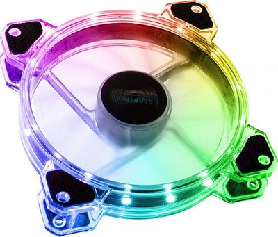 Ventilator PC Lamptron Rigel Rainbow RGB, 120mm, LED adresues, transparent