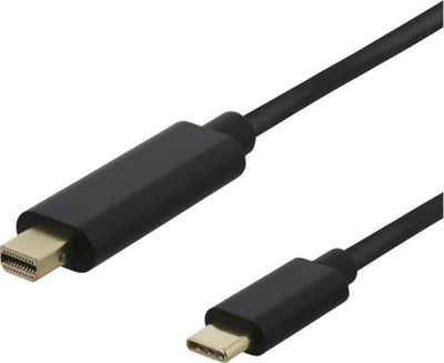 Kabllo video Deltaco USB C në Mini DisplayPort, 1m, 4K 60Hz, i zi