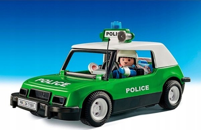 Lodër makinë policie Playmobil 71591, set klasik 23 pjesë, jeshile