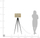 Llambë dyshemeje tripod gold, 156 cm, abazhur polikoton, bazë metalike e zezë