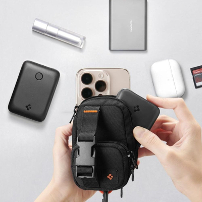 Çantë organizuese Spigen SnapZip Portable Organizer, me MagSafe, e zezë