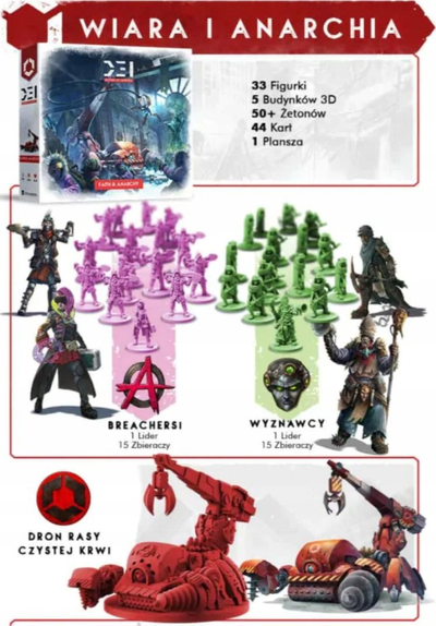 Zgjerim loje me letra DEI Divide et Impera Faith and Anarchy, 2 fraksione të reja, për 2 4 lojtarë, shumëngjyrëshe