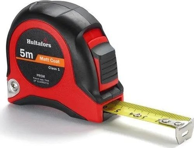 Metër çeliku Hultafors PR5M, 5m, 19mm, i zi e i kuq