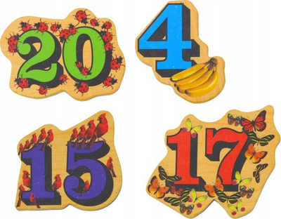 Set magnetesh druri me numra, 20 copë, shumëngjyrësh