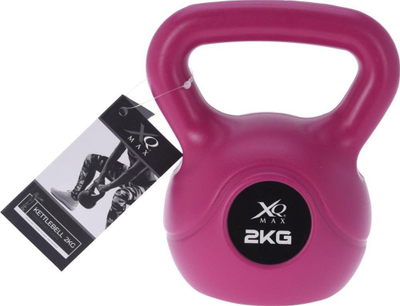 Peshë kettlebell XQ Max Cement 2kg, ergonomike, gri