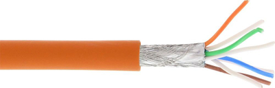 Kabllo rrjeti InLine Patch Cable Cat.6A, S/FTP, 100m, portokalli