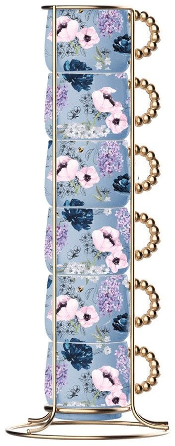 Set filxhanësh Bialetti Bridgerton, porcelan, 6 copë, blu Bleached Denim