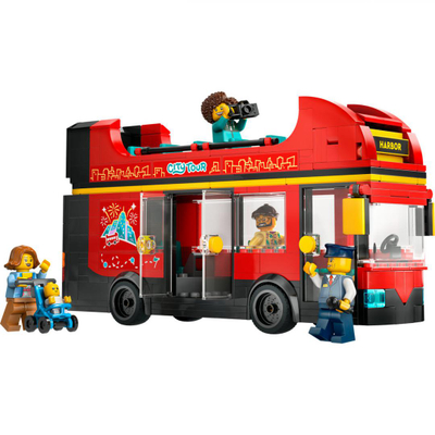 Set LEGO City Red Double Decker Coach 60407, 384 pjesë, 7+ vjeç, i kuq