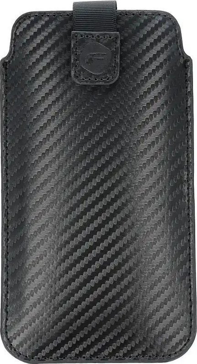 Këllëf universal xhepi Forcell Carbon Model 14 për iPhone 11 dhe XR, me mbyllje PULL UP, ngjyrë e zezë