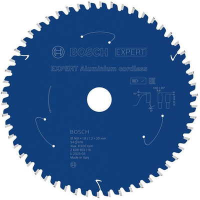 Disk sharrë rrethore Bosch Expert Aluminium Cordless, Ø160mm, për alumin, blu