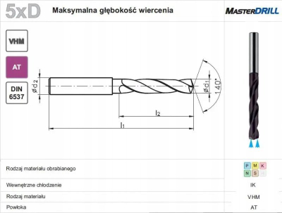Stërvitje metali Fanar VHM 5.00 5xD HA6, gjatësi 44/82mm