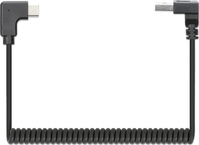 Kabllo USB Manhattan 356220, USB-A në USB-C, spiral, e zezë