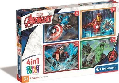 Puzzle Clementoni Marvel Avengers 4 në 1, 12 16 20 24 copa, moshat 3+, shumëngjyrësh