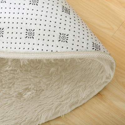 Tapet rrumbullak Strado Round Rug Shaggy, 180x180 cm, krem bezhë
