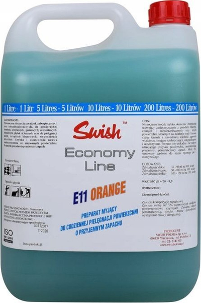 Течност за чистење под Swish E11, за секојдневно одржување, 5L