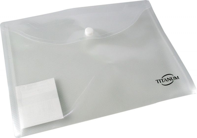 Досие со капаче Titanum PP Envelope Folder A5, хоризонтално, транспарентно бело