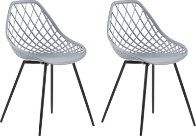 Set karrigesh ngrënieje Beliani Canton, 2 copë, plastikë, gri e hapur