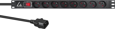 PDU Lanview LVR-2MSCH-SW-C13-8, 8 dalje Schuko, montim në raft 19", gri