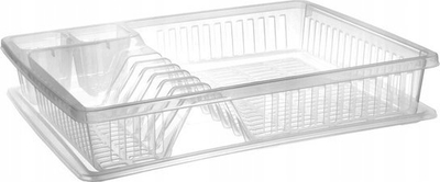 Tharëse ene transparente Oseti Dish Drainer, plastike, për lavaman