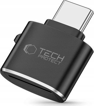 Читач на картички Tech-Protect Ultraboost, Type-C, Micro SD TF, црн