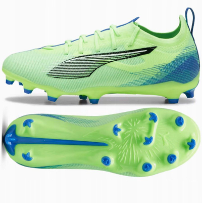 Këpucë futbolli Puma Ultra 5 Pro FG AG Jr 107693 03, për fëmijë, fushë natyrale dhe artificiale, jeshile