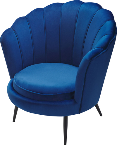 Fotelje LOVIKKA Velvet, stil retro, kadife, blu e errët