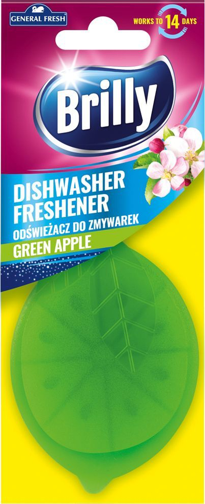Освежувач за машина за миење садови General Fresh Brilly, мирис на зелено јаболко, 1 парче