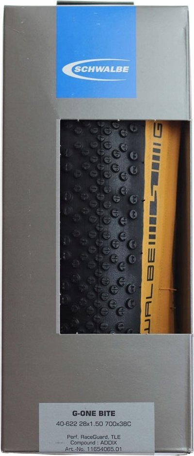 Gomë biçiklete Schwalbe G-One Bite, 700x38C, Tubeless Easy RaceGuard, e zezë classic-skin