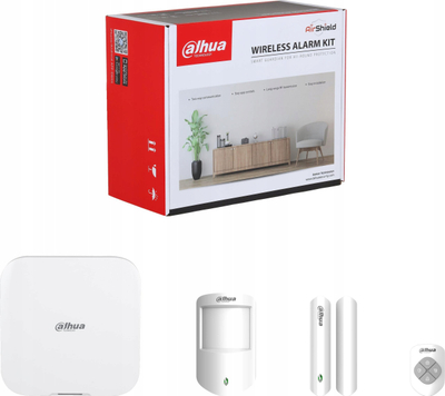 Sistem alarmi pa tela Dahua ART ARC3800H 03 FW2 868, HUB2, paket startuese, i bardhë
