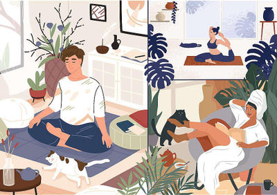 Puzzle Trefl Peace of Mind, 1000 copë, Unlimited Fit, yoga kafe dhe mace