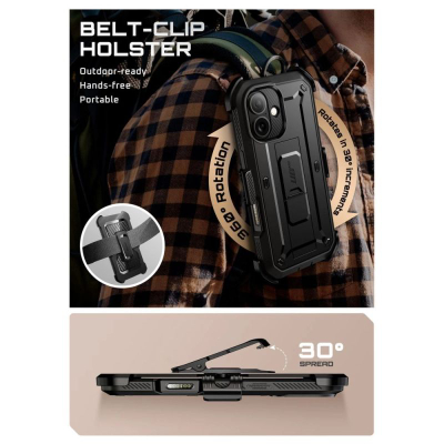 Mbrojtëse telefoni SUPCASE Unicorn Beetle Pro për iPhone 17, mbulim komplet, me screen protector, e zezë