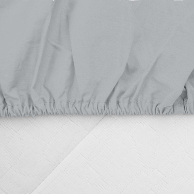 Çarçaf fitted me elastik Home, 140x200 cm, 100% pambuk, gri
