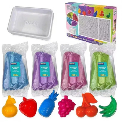 Set rëre senzoriale Tuban Tubi Frutti, 4x200g, me forma frutash, shumëngjyrësh